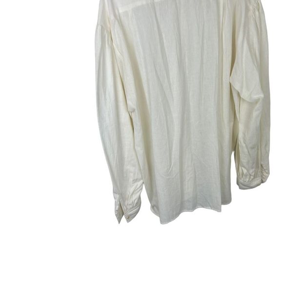 J. Peterman poet shirt band collar cream size XL men’s - Picture 5 of 10